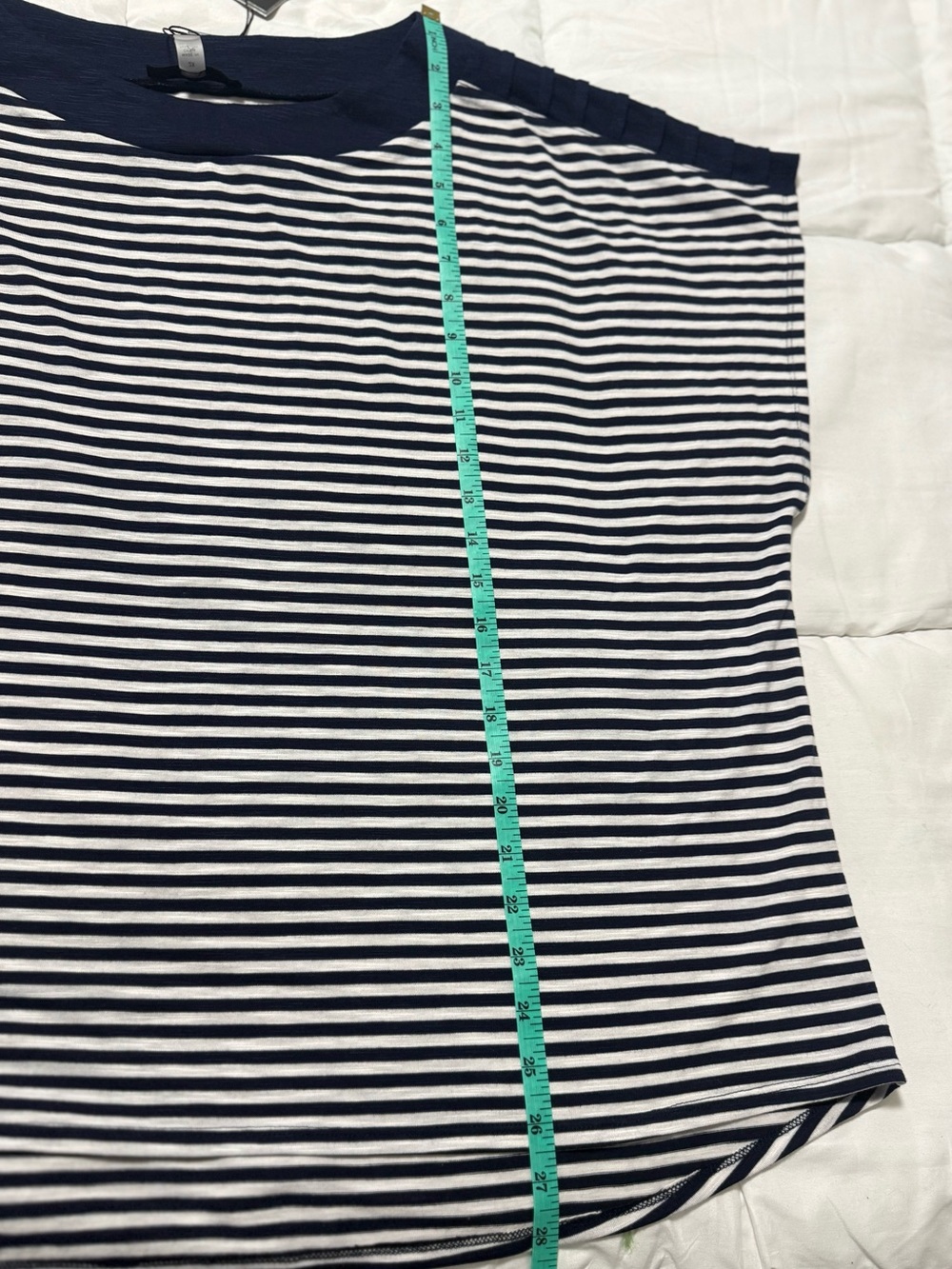 Cable & Gauge Navy and White Striped Short Sleeve Top - Picture 7 of 7